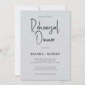 Grijze linnen Eenvoudig Witte Manuscript Rehearsal Kaart (Voorkant)