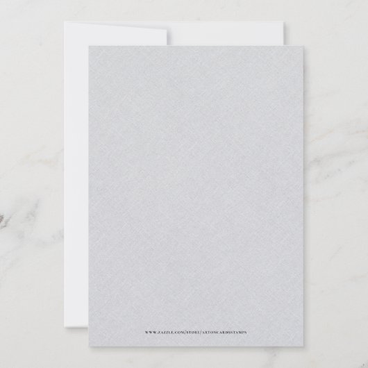 Grijze linnen Eenvoudig Witte Manuscript Rehearsal Kaart (Achterkant)