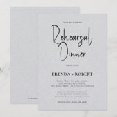 Grijze linnen Eenvoudig Witte Manuscript Rehearsal Kaart (Voorkant / Achterkant)