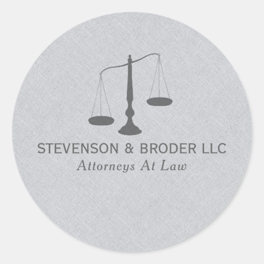 Grijze linnen Textuur & Grijze gerechtigheid Schaa Ronde Sticker (Voorkant)