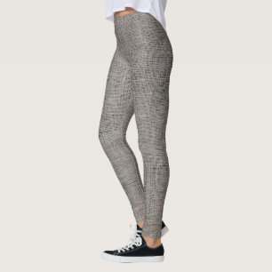 Grijze linnen textuur leggings