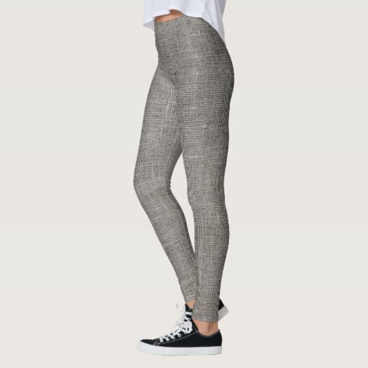 Grijze linnen textuur leggings (Links)