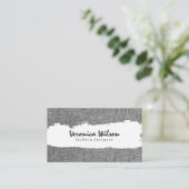 Grijze linnen visitekaartje (Staand voorkant)