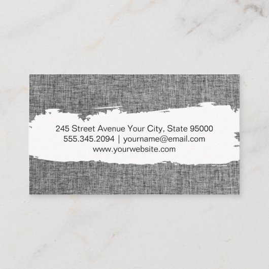 Grijze linnen visitekaartje (Achterkant)
