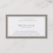 Grijze Linntextuur Witte achtergrond Visitekaartje (Achterkant)