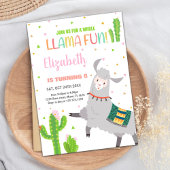 Grijze Llama Fun Llama Verjaardagsuitnodigingen Kaart