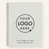 Grijze Logo | Bedrijfs Modern minimalistisch minim Notitieboek (Voorkant)