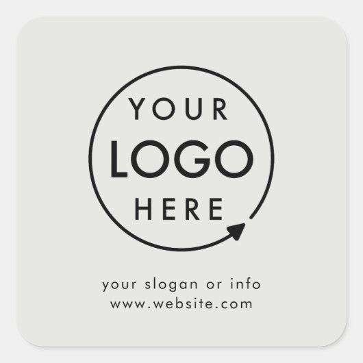 Grijze Logo | Bedrijfs Modern Professioneel Bedrij Vierkante Sticker (Voorkant)