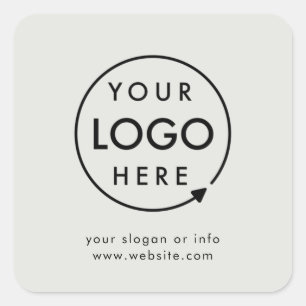 Grijze Logo   Bedrijfs Modern Professioneel Bedrij Vierkante Sticker