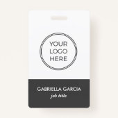 Grijze Logo Corporate Employee ID-badge Badge (Voorkant)