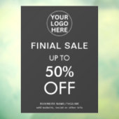 Grijze logo winkel met aanbieding voor definitieve raamsticker (Vel 3)