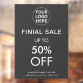 Grijze Logo Winkel met Kortingaanbieding Eindaanbi Raamsticker (Vel 2)