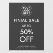 Grijze Logo Winkel met Kortingaanbieding Eindaanbi Raamsticker (Vel)