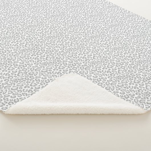 Grijze luipaard afdrukken sherpa deken (3/4)