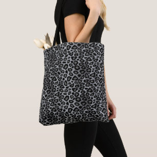Grijze Luipaard Patroon Tote Bag