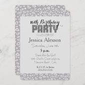 Grijze luipaard print 16e verjaardag kaart (Voorkant / Achterkant)