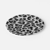 Grijze luipaard print papieren bordje (Gekanteld)