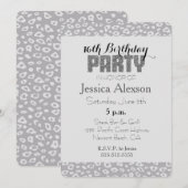 Grijze Luipaardprint 16e Verjaardag Kaart (Voorkant / Achterkant)