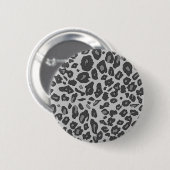 Grijze luipspatafdruk ronde button 5,7 cm (Voorkant /achterkant)