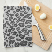 Grijze luipspatafdruk theedoek (Quarter Fold)