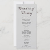 Grijze Maan Phases Lichtgrijze bruiloft programma (Achterkant)