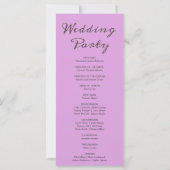 Grijze Maan Phases Plum Paarse Bruiloft Programma (Achterkant)