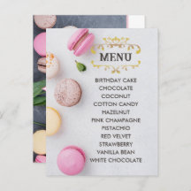 Grijze Macarons Elegante Smaken Menu Briefkaart