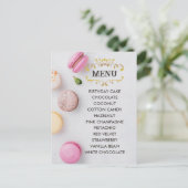Grijze Macarons Elegante Smaken Menu Briefkaart (Staand voorkant)
