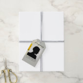 Grijze madeliefjes rouw lint labels cadeaulabel (Met Touw)