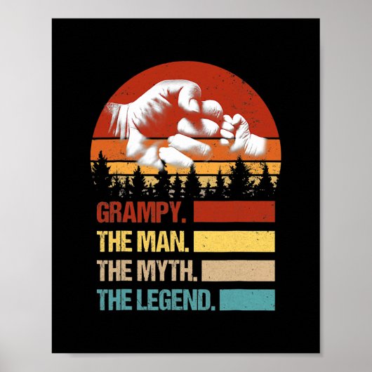 Grijze Man Myth Legend  Pap Fist Bump Poster (Voorkant)