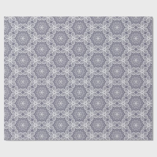 Grijze mandala geometrie cadeaupapier (Vlak)