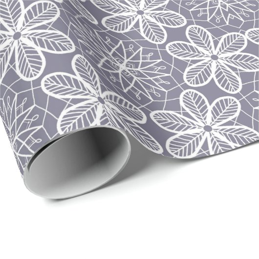 Grijze mandala geometrie cadeaupapier (Rol Hoek)