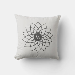 Grijze Mandala op Zilverstof Kleur Kussen