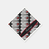 Grijze Mannen en rood Stropdas Servet (Hoek)