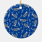 Grijze Marching Bariton Muzieknoten Keramisch Ornament (Achterkant)