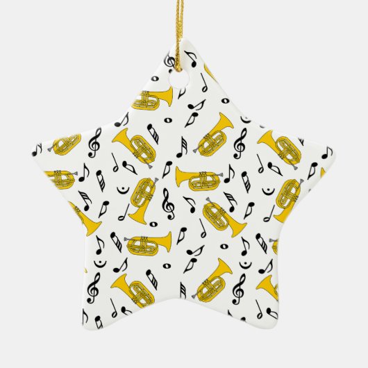 Grijze Marching Bariton Muzieknoten Keramisch Ornament (Voorkant)