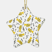 Grijze Marching Bariton Muzieknoten Keramisch Ornament (Links)