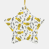 Grijze Marching Bariton Muzieknoten Keramisch Ornament (Achterkant)