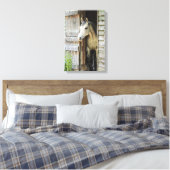 Grijze Mare Horse & Barn Rustic Canvas Afdrukken (Insitu (Slaapkamer))