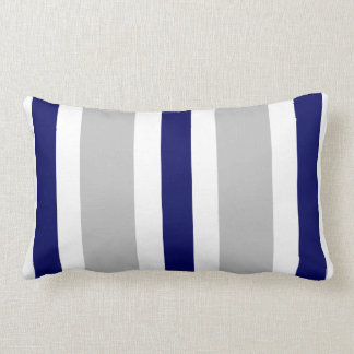 Grijze marineblauw met witte streep lumbar Pillow  Kussen