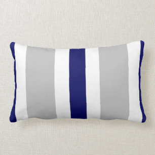 Grijze marineblauw met witte streep lumbar Pillow Kussen