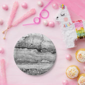 Grijze mariniet | abstract steenpatroon papieren bordje (Feest)