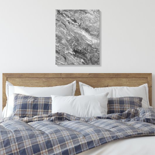 Grijze marmer canvas afdruk (Insitu (Slaapkamer))