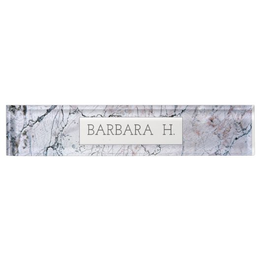 Grijze marmer Elegant Business Naambordje (Voorkant)