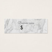 Grijze marmer Elegant Simple Price Label Mini Visitekaartjes (Voorkant)