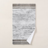 Grijze marmer- en strippatroon bad handdoek (Handdoek)