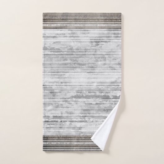 Grijze marmer- en strippatroon bad handdoek (Handdoek)