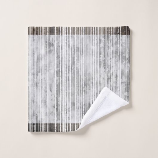 Grijze marmer- en strippatroon bad handdoek (Wasdoekje)