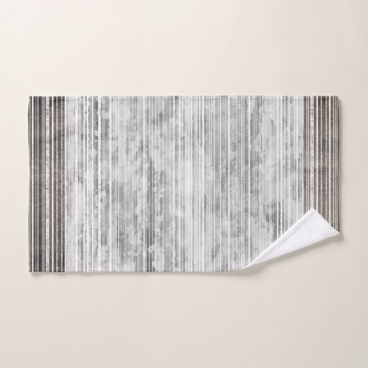 Grijze marmer- en strippatroon bad handdoek (Handdoek)