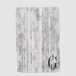Grijze marmer- en strippatroon golfhanddoek